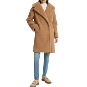 Michael Michael Kors Sherpa Teddy Coat Size Medium Camel Colour